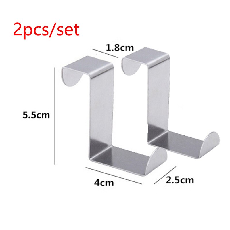 2 st rostfria dörrkrokar köksskåp dörrhängare för handduk kläder kappa badrumstillbehör z form krokar rack: 4cm bredd 2 st