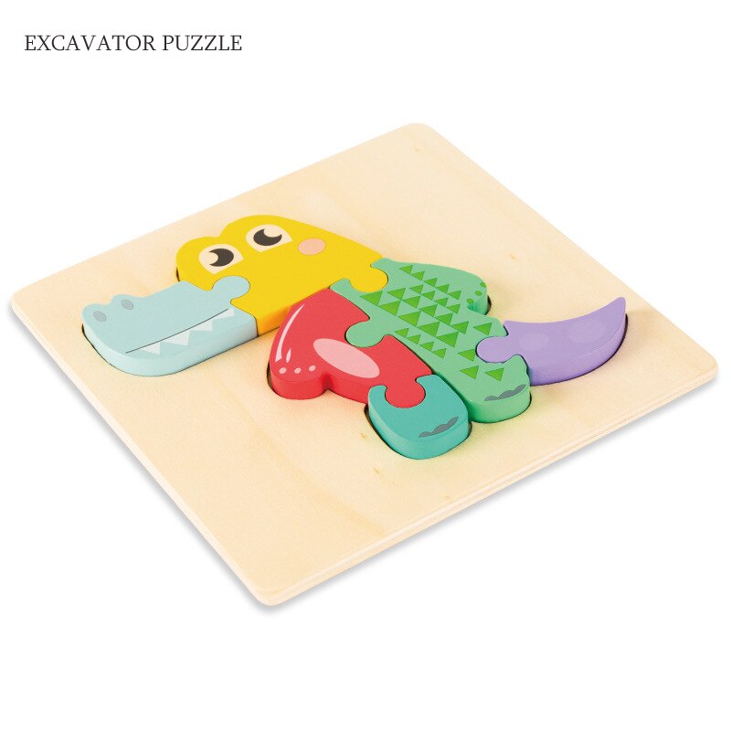 Baby Toys Wooden 3d Puzzle Cartoon Animal Intelligence Kids Educational Brain Teaser Children Tangram Shapes Learning Toys: 12