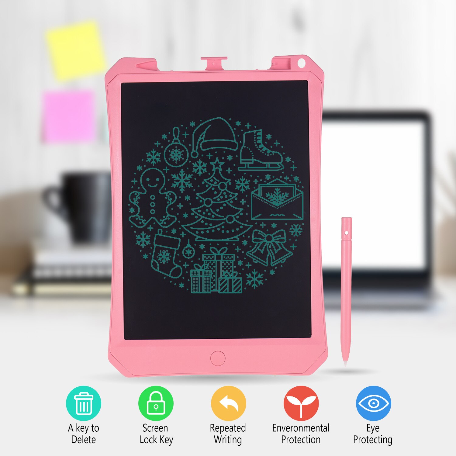 Aibecy 10.5 Inch LCD Writing Tablet Electronic Drawing Board Reusable Digital Handwriting Pad Pressure-Sensitive with Stylus Pen