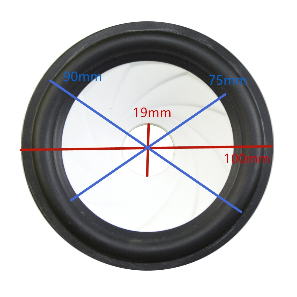 4 inch Loudspeaker Woofer PP Cone ( 90mm*90mm*75mm*19mm) 25mm Height With Rubber Edge Speaker PP Cone