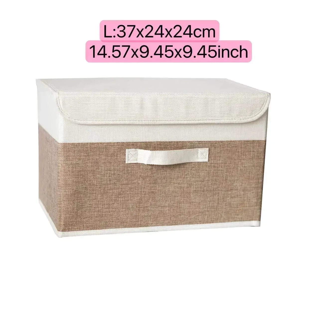 Portable Storage Basket with Lid Folding Storage Box Container Bins Household Home Supplies Non-woven Fabric Storage Organizer: Chocolate