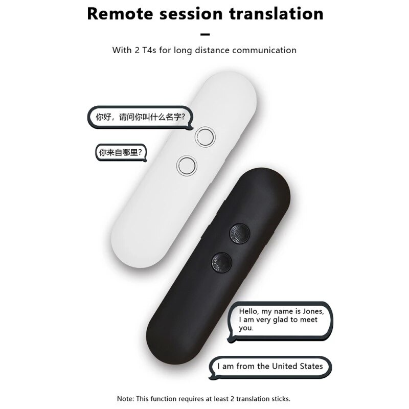 Portable Smart Voice Language Translator T4 Instant Two Way Voice Translator 42 Languages Translation For Business Travelling