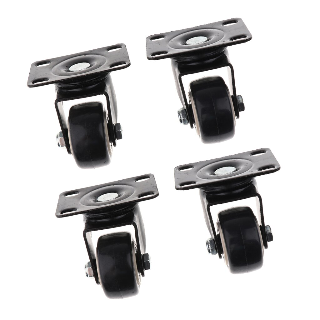 SWIVEL CASTOR WHEEL SET PACK OF 8 Small Heavy Duty Trolley Roller Brake Black