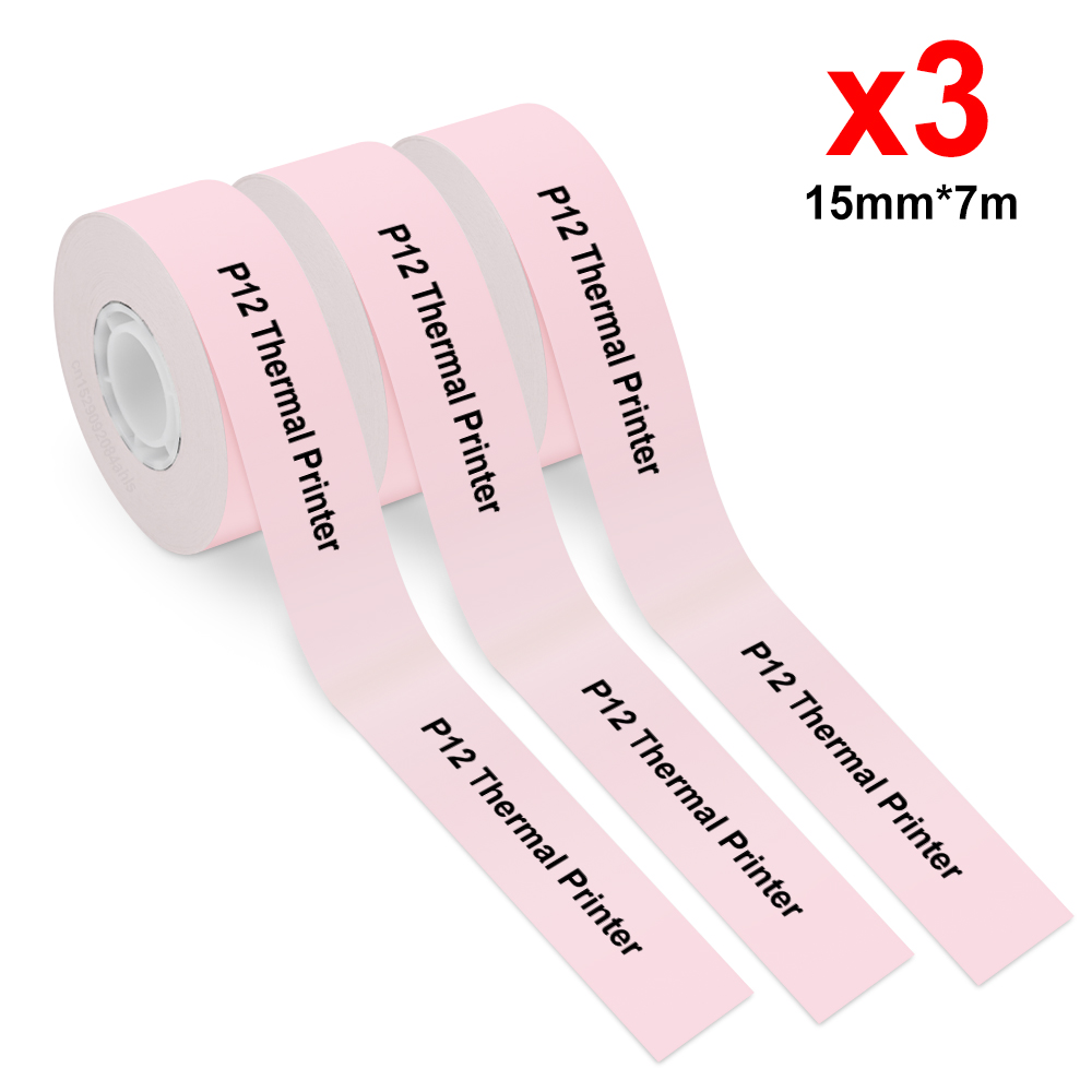 Portable Mini Printer Marklife P12 Thermal Printer Self Adhesive Sticker Labeling Machine P12 with Cutter or 3PK Label Refills: Red