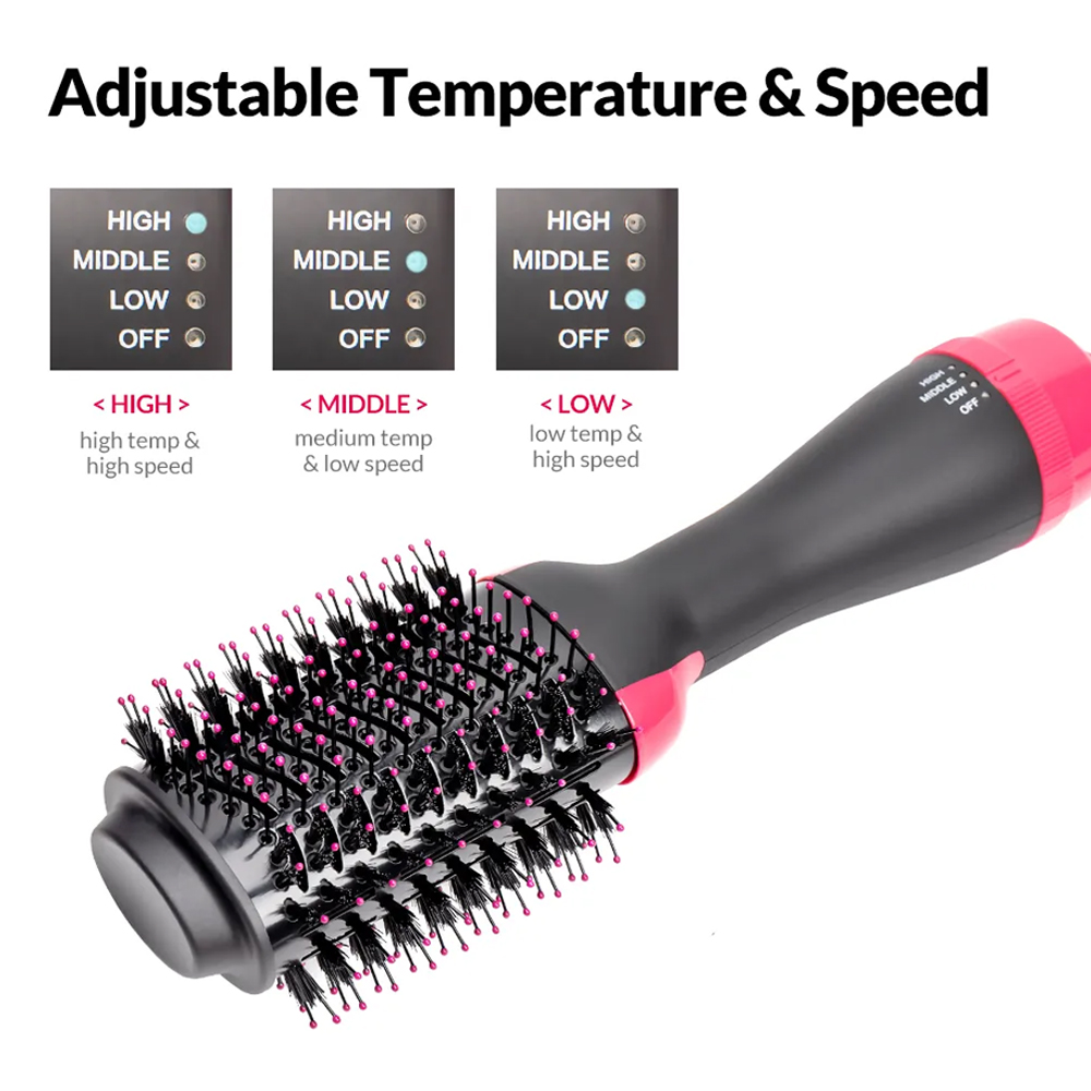 Heißluftbürste, Multifunktions-Haartrockner, Glätteisen, Lockenwickler, Kamm, ein Schritt, professioneller Salon-Haarstyler und Volumizer, Ionenblasen: verrotten / UK Stecker