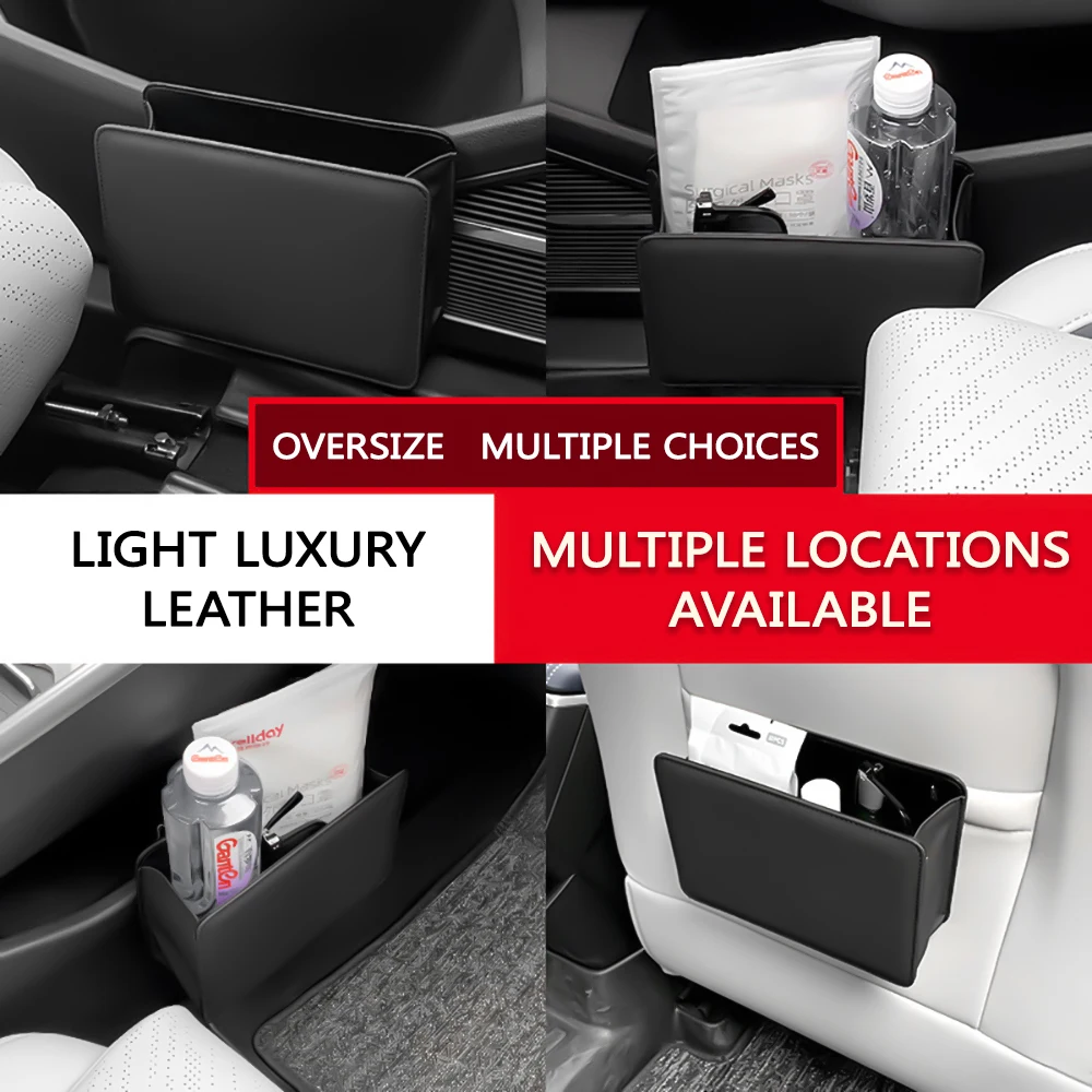 Scatola portaoggetti multifunzionale per porta auto pieghevole per cestino per auto, scatola portaoggetti in pelle appesa sul retrò del sedile, accessori interni per automobili