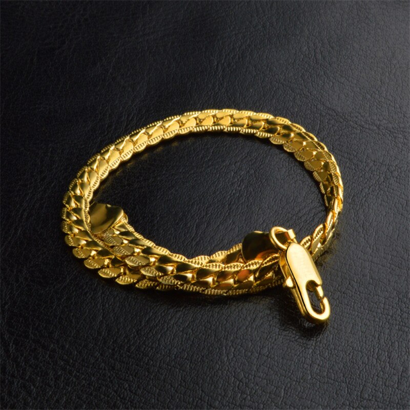 Xq gul färg halsband orm kedja armband smycken för män kläder man par tillbehör