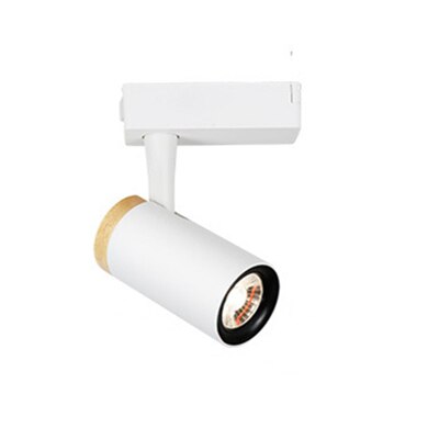 Foco de raíl para focos de luz LED COB de madera nórdica para tienda de ropa en casa corredor negro blanco 110v 220v 20W 25w