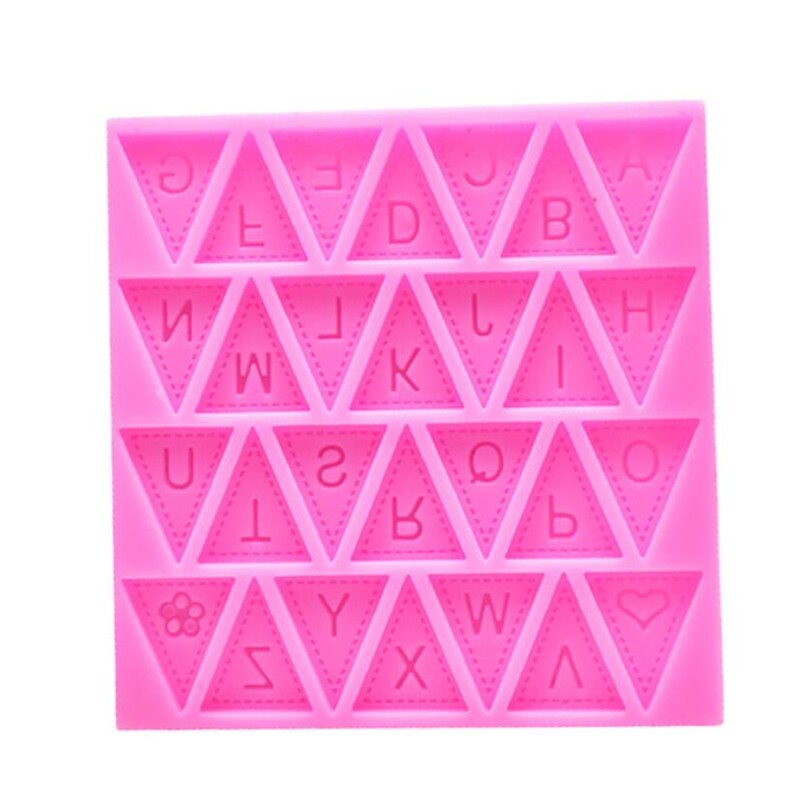 Koken Gereedschap Vlag Vorm 26 Engels Letters Siliconen Mal Chocolade Fondant Cake Decorating Cake Sugar Craft Moulds Gereedschap: Roze