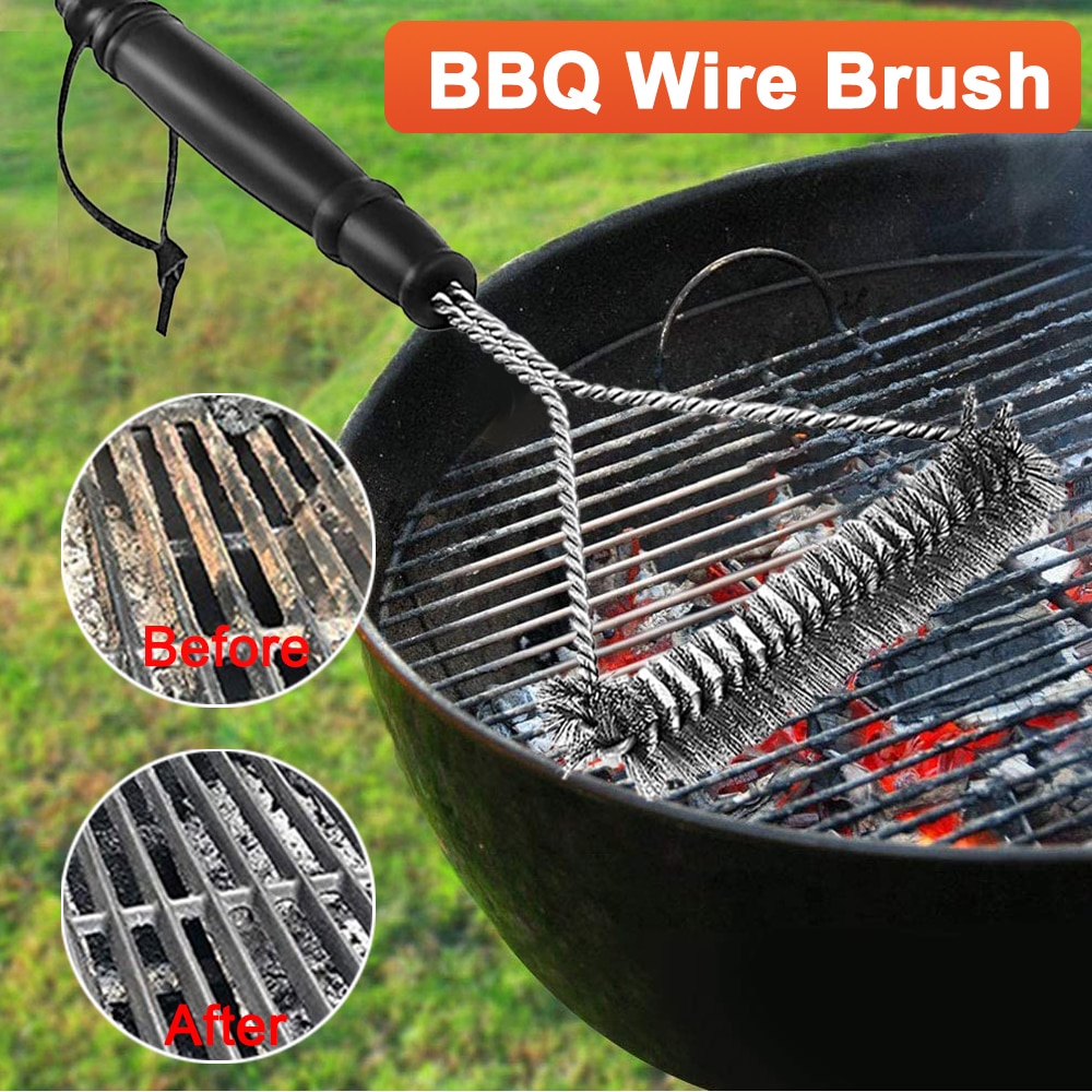 Kökstillbehör bbq grill grillsats rostfritt stål rengöringsborste grillprylar tillbehör borstar matlagningsverktyg