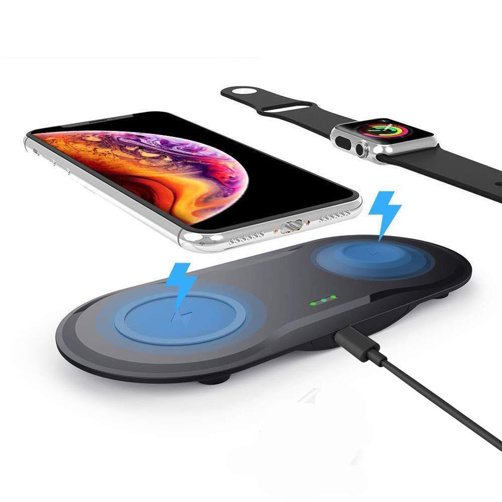 Qi 15W Fast Wireless Charger For iPhone 8 X XR XS 11 12 Pro Max 3 in 1 Charging Station for Apple Watch 6 SE 5 4 3 2 Airpods Pro: Phone and Watch