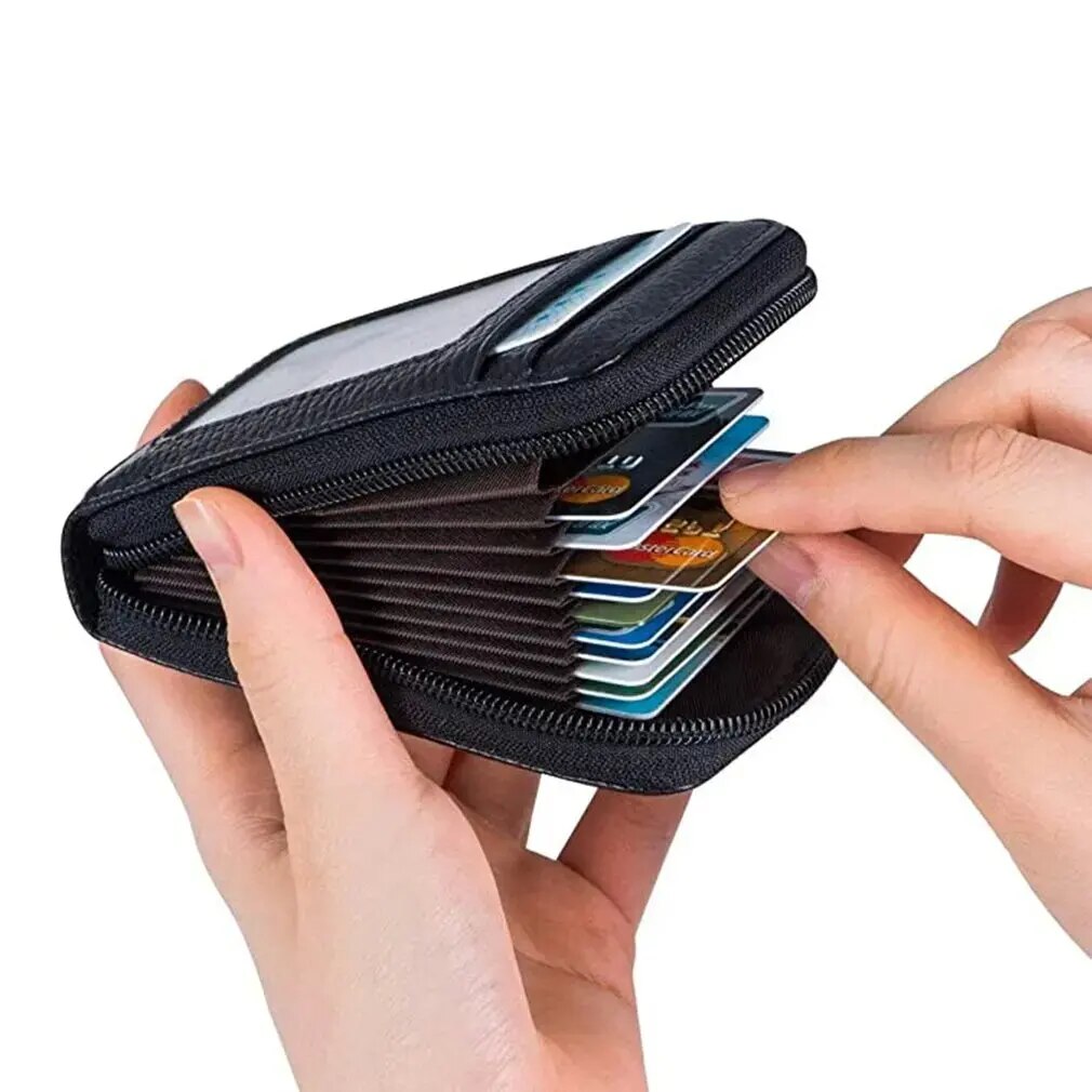 1pc Orgelkaarttas Koreaanse editie Draagbare dames korte bankkaarthoes Visitekaartclip Rits Verticale handtas
