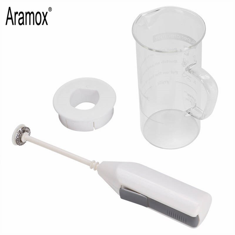 Morpilot Melkopschuimer elektrische melkopschuimer van glas, 4 in 1 functie, automatische uitschakeling, capaciteit 250 ml shiuma of 500 ml warme melk, gedeeld ontwerp, wit