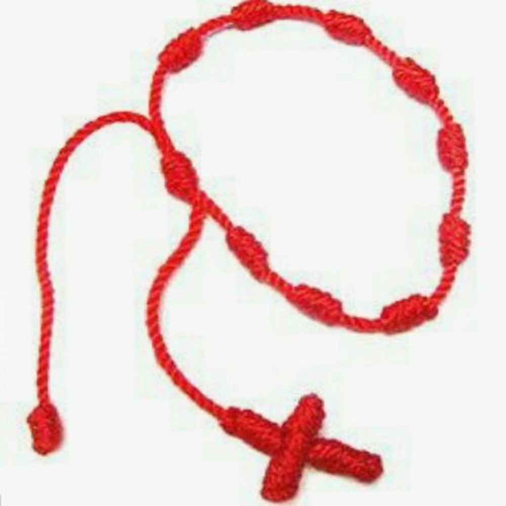 Pulsera de hilo rojo con Cruz anudada de la suerte para hombre y mujer, joyería hecha a mano, 1 unidad