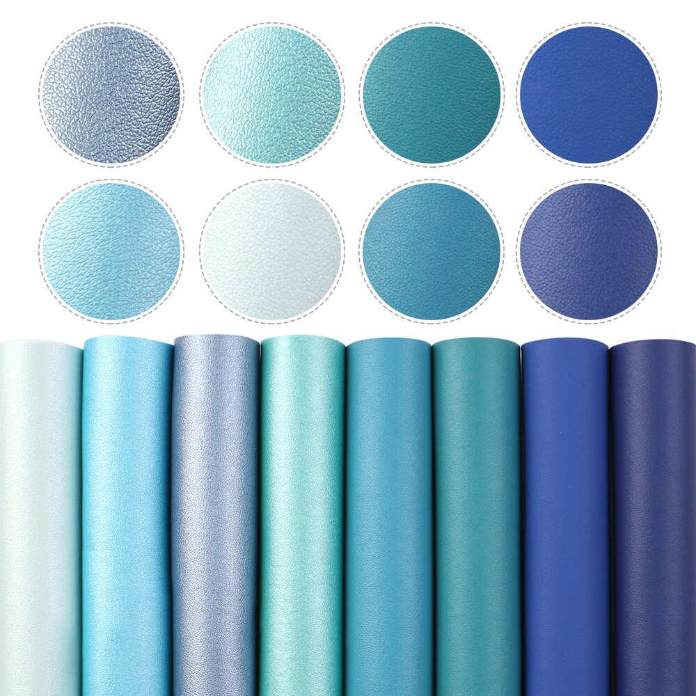 8 Stks/set A5 Size Parelmoer Effen Kleur Faux Leer Stof Blad Voor Strikken Diy, 1Yc10092