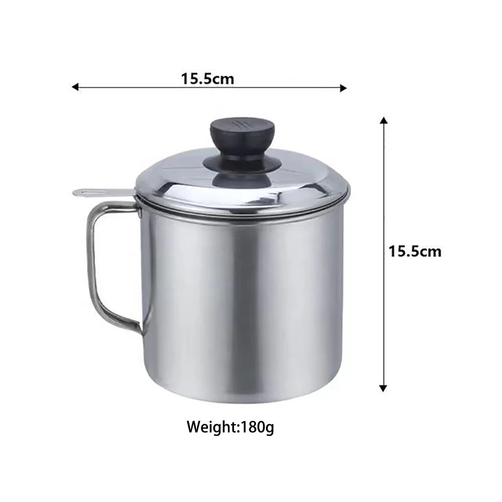 Bacon Grease Container Kitchen Oil Container Can with Strainer for Store Meat Frying Oil and Cooking Grease Storage