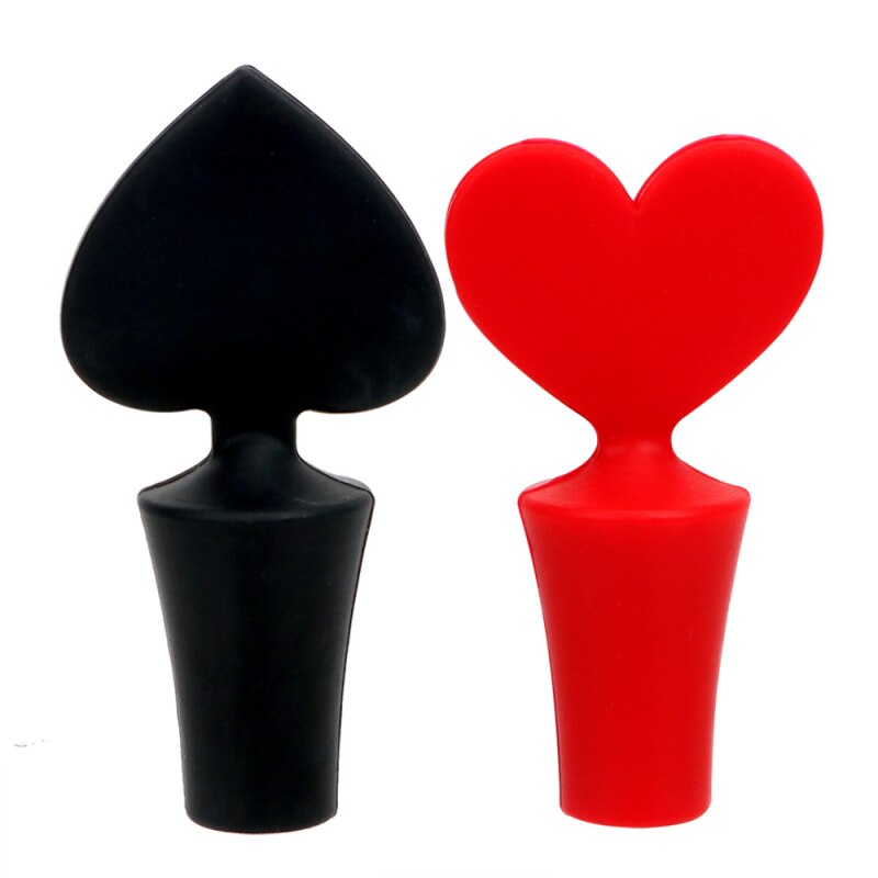 Bouchon de bouteille de bière et de vin en Silicone , mignon, en forme de Poker, sans fuite, bouchon en liège, outils de Bar, nouveauté bouchons de vin