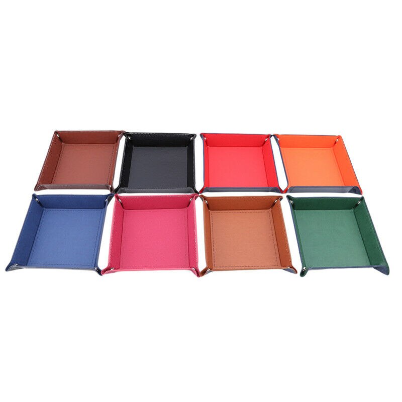 PU Leather Dice Rolling Tray Square Dice Tray Dice Box For Table Games Dice Storage