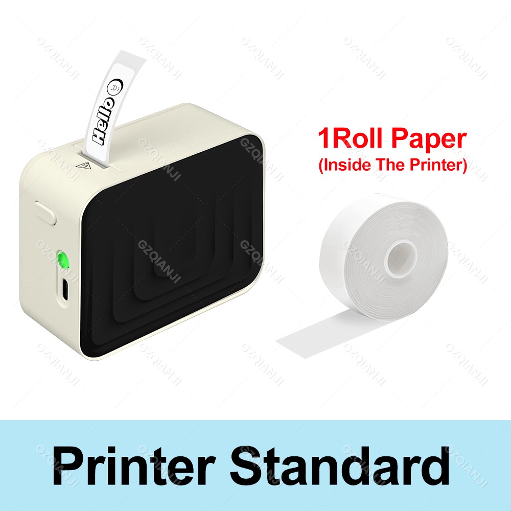 Thermische Label Printer Marklife M1 & Doorlopend Kleur Label Papier (15Mm X 4M), Compatibel Voor P11/P12/P15/P50/Q30/D30 Label Maker: zwart op groene