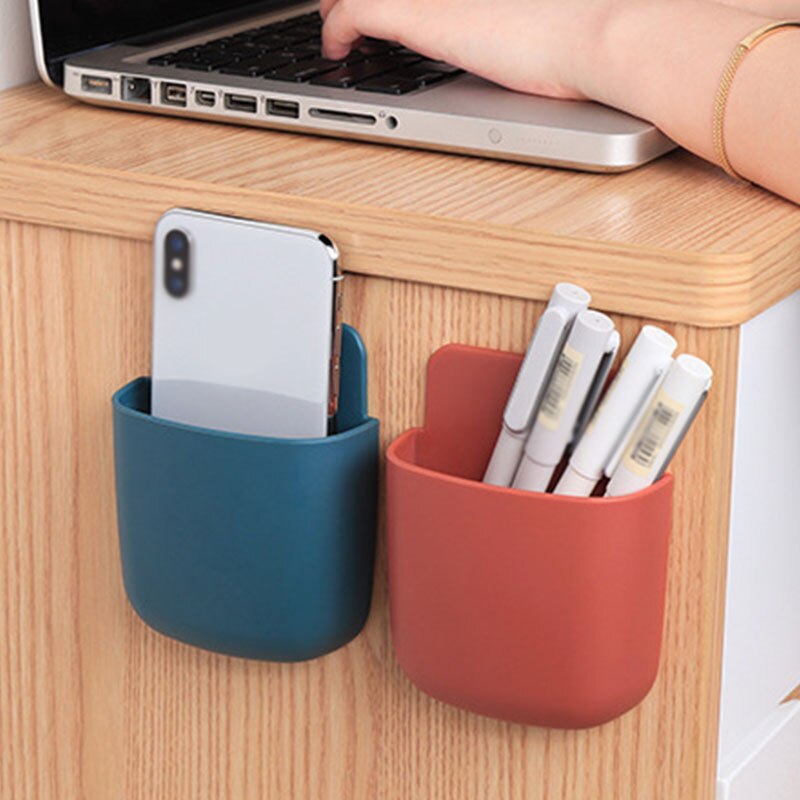Caja de almacenamiento para mandos a distancia, Caja de almacenamiento montada de pared, aire acondicionado, mando a distancia, TV, carcasa de teléfono con soporte