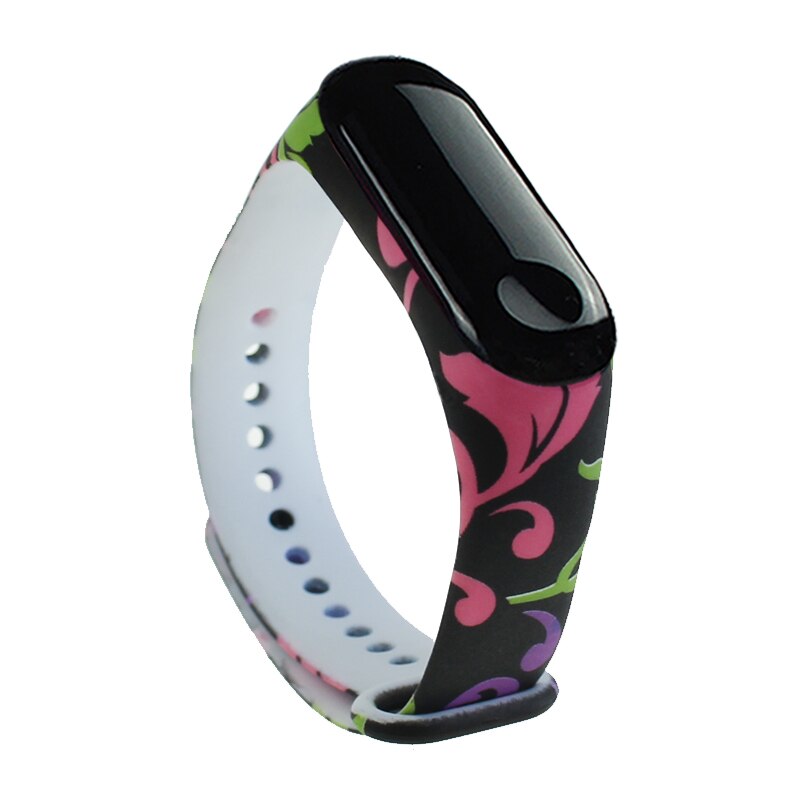 Per cinturino Mi Band 4 cinturino di ricambio per Xiaomi Mi band 3 cinturino da polso in Silicone universale fiori colorati per cinturino Mi Band: 11