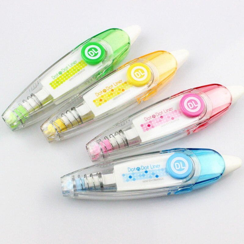 Kawaii high lighter liner tryk prik type dekorativt korrektion tape gør det selv dagbog planlægger klistermærke kontor papirvarer skole korrektor