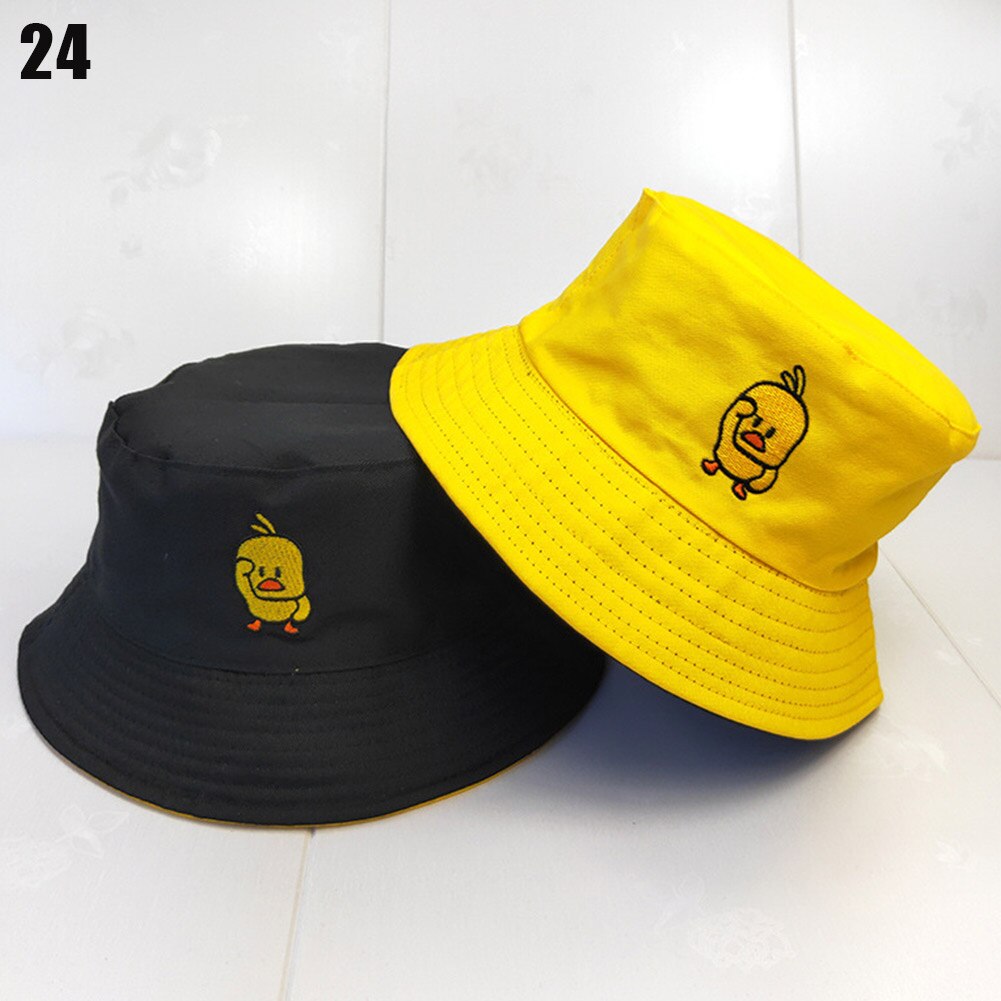 Hoed zomer student dubbelzijdige pet vissershoed chinese borduurwerk zonnehoeden opvouwbaar katoen