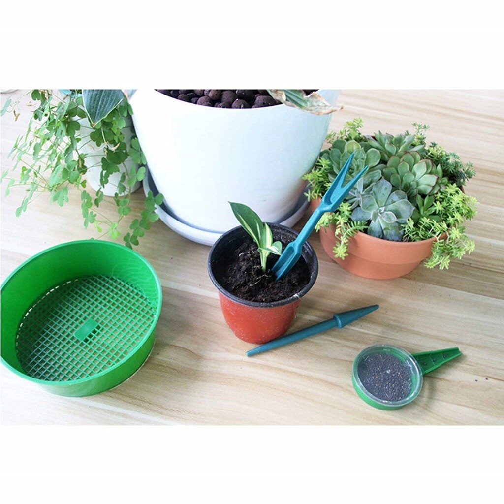 3mm Mesh Garden Soil Sieve Riddle Riddler Sifter Aerator Compost 8inch Green
