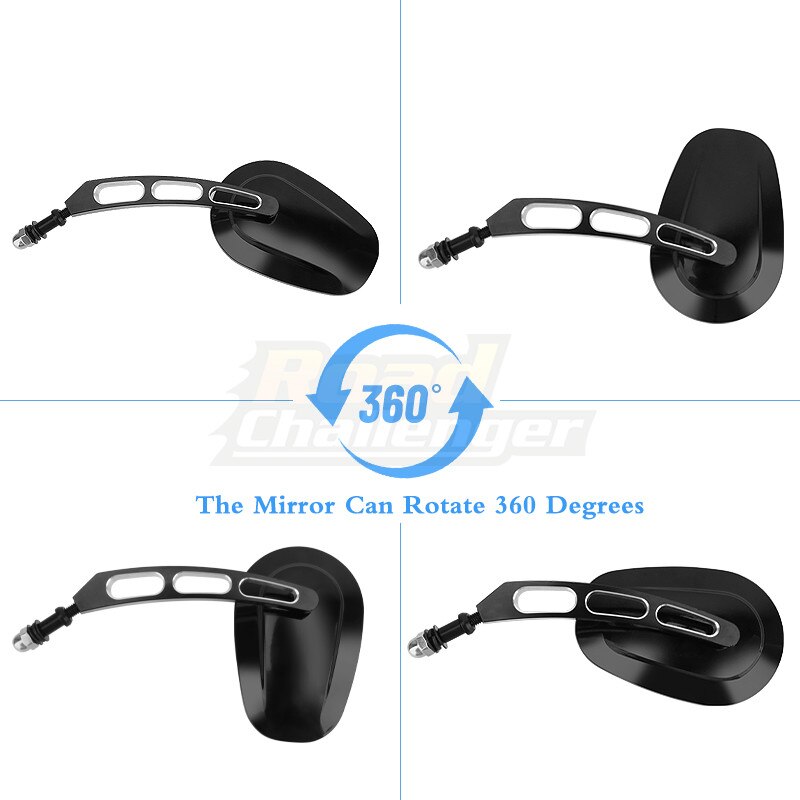 1 paire rétroviseur moto pour Harley 883 1200 48 noir barre fin miroir moto côté passager