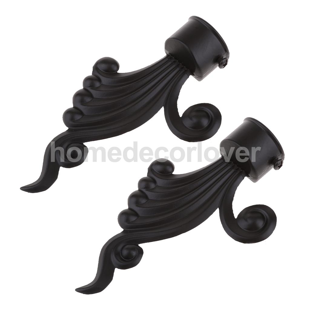 1 Pair Metal Drapery Curtain Rod Ends Caps Finials for 22mm/ 28mm Dia. Pole: Burgundy