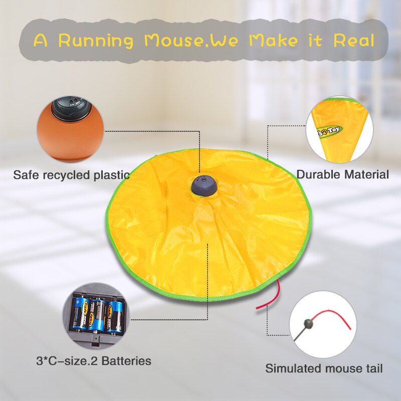 Cat Toy Interactive Electric Gym toys Cat Play Plate Undercover Fabric Moving Mouse Cats Meow Play For Kitty Funny As Seen On TV