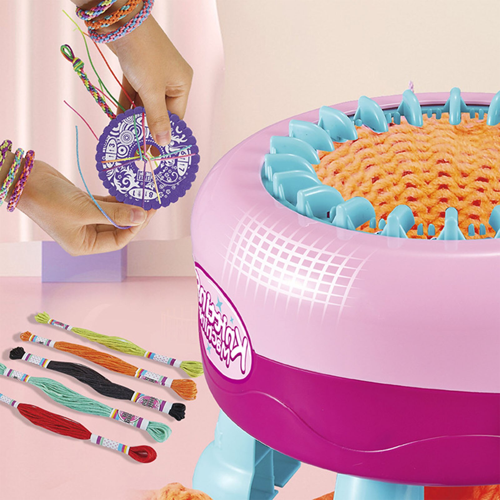 2-In-1 Diy Wol Knitter Voor Breien Machine Set Hand Breien Machine Kinderen Hoeden En sjaals Wol Loom