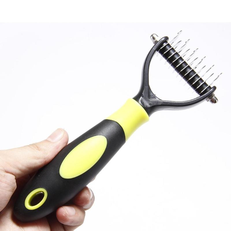 VKTECH Hair Removal Comb Pet Fur Knot Cutter Remove Rake Grooming Shedding Brush Comb Rake Dog Cat Dematting Deshedding Brush