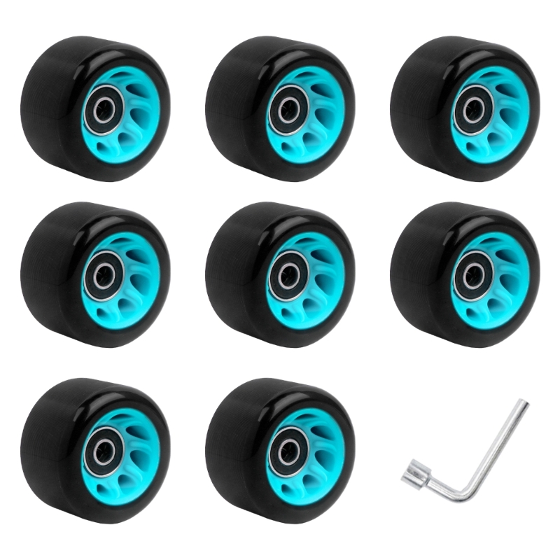 Rueda monopatín con rodamientos, juego ruedas para patines, accesorio para patines doble rueda repuesto para: Rojo