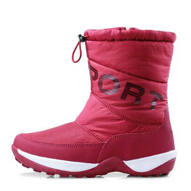 Women winter boots women snow boots platform thick fur warm boots non-slip waterproof winter shoes botas mujer: T1093 Red / 40