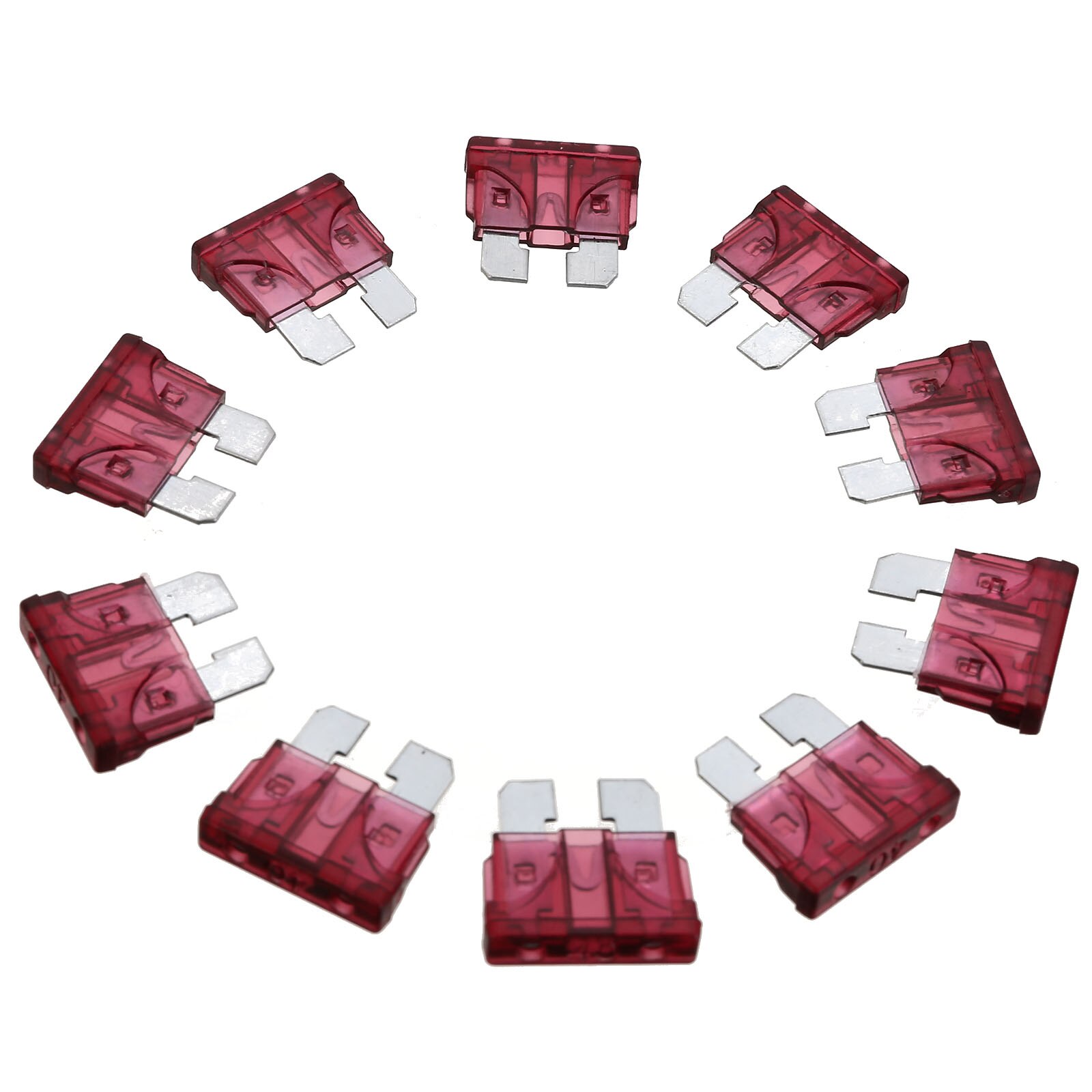 MAYITR 10pcs 40A Auto Fuse Coded Standard Blade PC + Zn Alloy Fuse for Auto Car Truck Purple Red Color