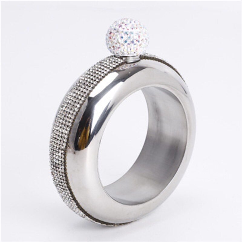 3.5oz Bangle Bracelet Hip Flask with Funnel Stainless Steel Alcohol Whiskey Hip Flask Pocket Flagon Chic Drinkware: B