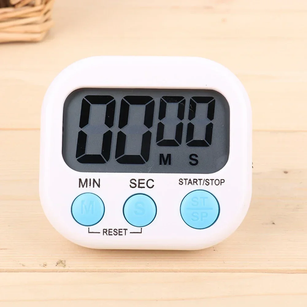 Køkken magnetisk digital timer æggeur stopur stort lcd digital høj alarm nedtællingsur praktisk madlavningsgadget: Sort