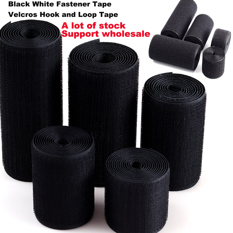 100MM Hook Loop 25Meter/Pair Adhesive Hook and Loop Fastener Tape Sew-On Accessories Black White Magic Tape No Glue