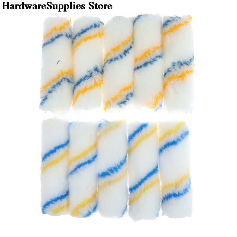 10pcs 4 inch Craft Paint Foam Rollers Decorative Corner Roller Brush Sponge Paint Roller Sleeves Decorating Painting Tool