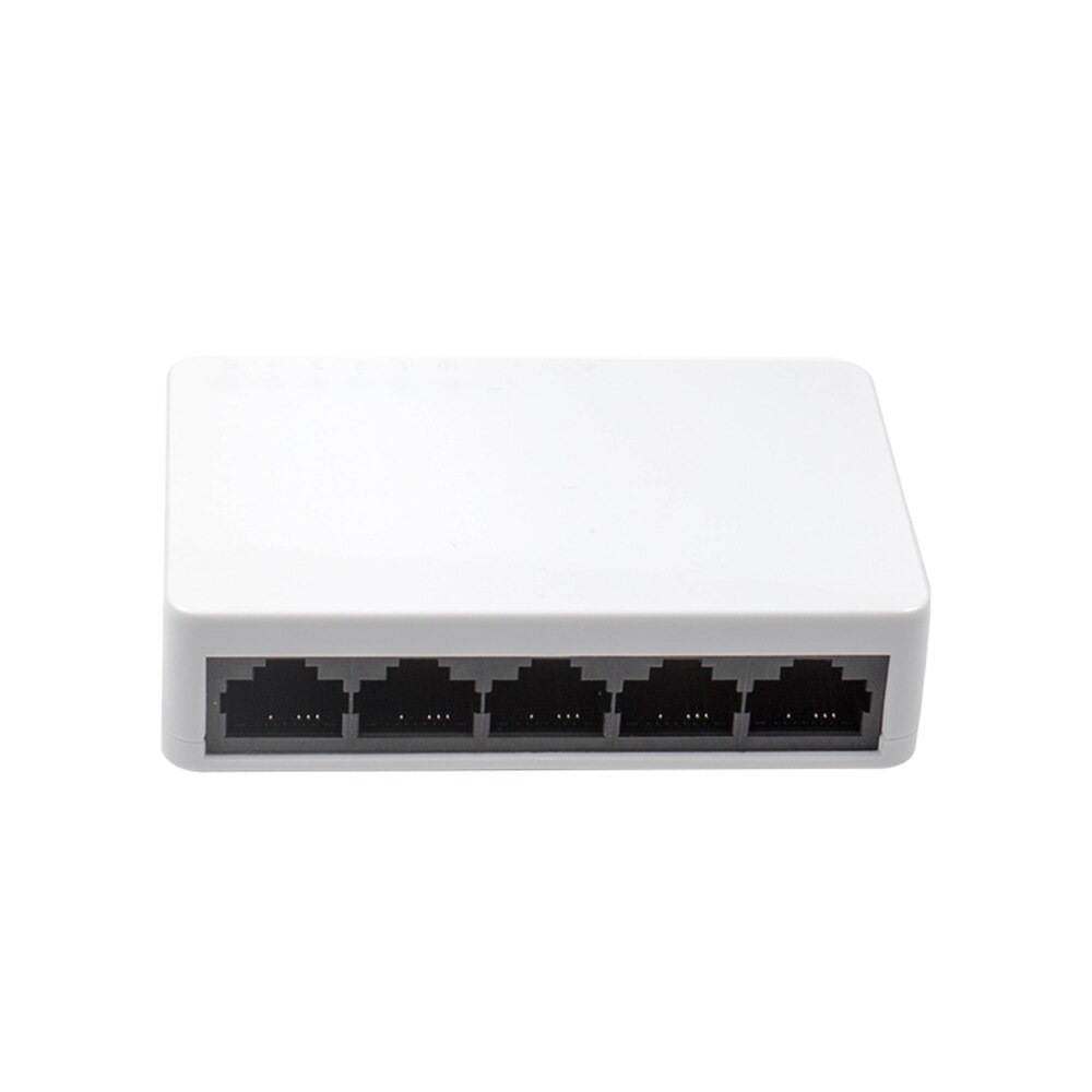 RJ45 Netwerk Switch 5 Poorten Fast Ethernet 10/100Mbps Lan Switcher Hub Met Power Adapter Voor Pc Desktop