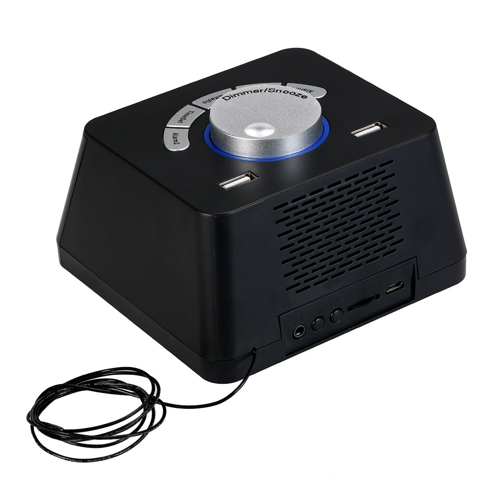 USB/Battery Alarm Clocks Adjustable Volume Display Temperature Dimmer Dual Alarm Digital Clock With FM Radio Table Clock