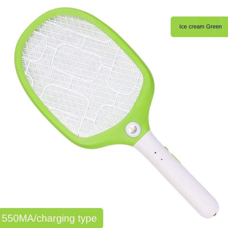 Electric Mosquito Swatter Rechargeable Household Multi-function Three Layer Net Powerful Battery Fly Swatter Mosquito Swatter: L