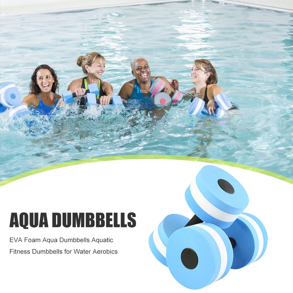 EVA Foam Aqua Dumbbells for Water Aerobics Aquatic Fitness Exercise Set of 2 for Swimming Beach Water Sports