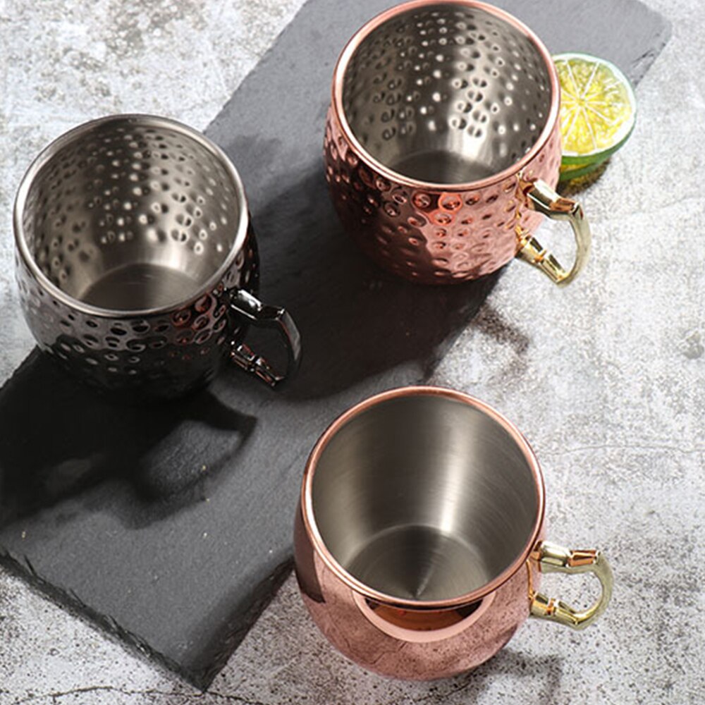 530ml 18 Ounces Hammered Copper Plated Moscow Mule Mug Beer Cup Coffee Cup Mug Copper Plated canecas mugs travel mug
