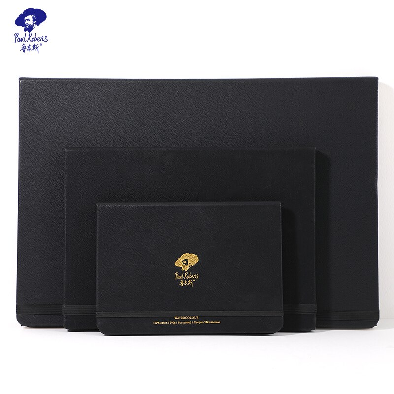 Officiel Paul Rubens aquarelle papier Cortex livre 300gm2 20 feuilles 100% coton papier sans acide artiste pour la peinture: 32k / Black