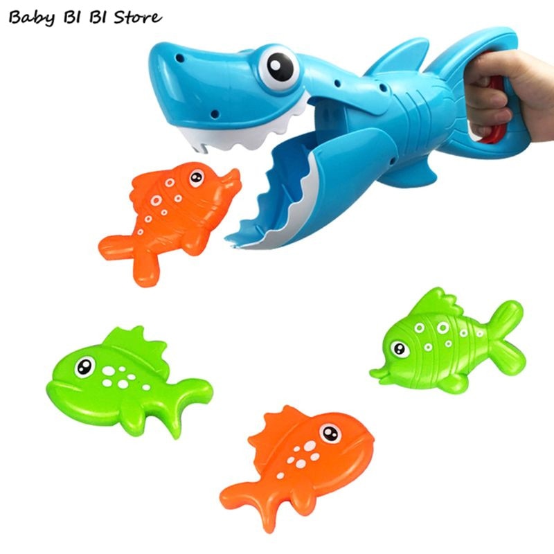 1 Set Shark Grabber Bad Speelgoed Voor Jongens Meisjes Vangst Spel Met 4 Vissen Bad Vissen