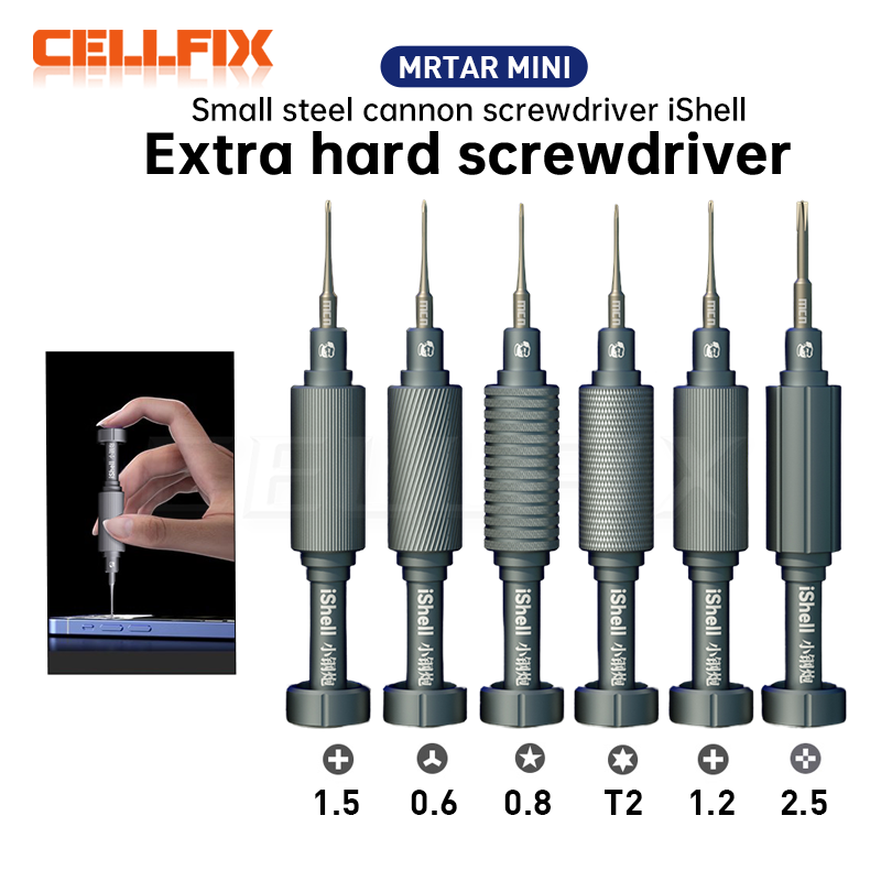 Destornillador de precisión magnético mecánico 1,5 1,2 Phillips 0,8 5 puntos 0,6 tipo Y cruzado 2,5 T2 HEX para herramientas de reparación de IPhone
