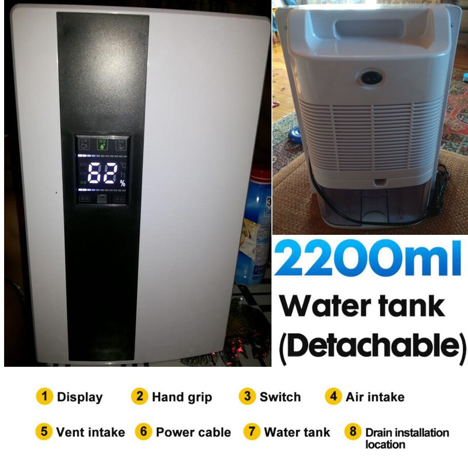 Home Multifucntion Dehumidifier Electric Air Dryer With 24h Timing Smart Desiccant Drying Machine Double Drainage System
