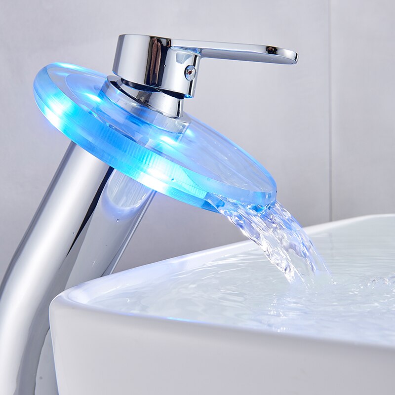 Led Chrome Sink Faucet With Battery Deck Installation Modern Cold Mixer Crane Bathroom Faucet Basin Tap High Style